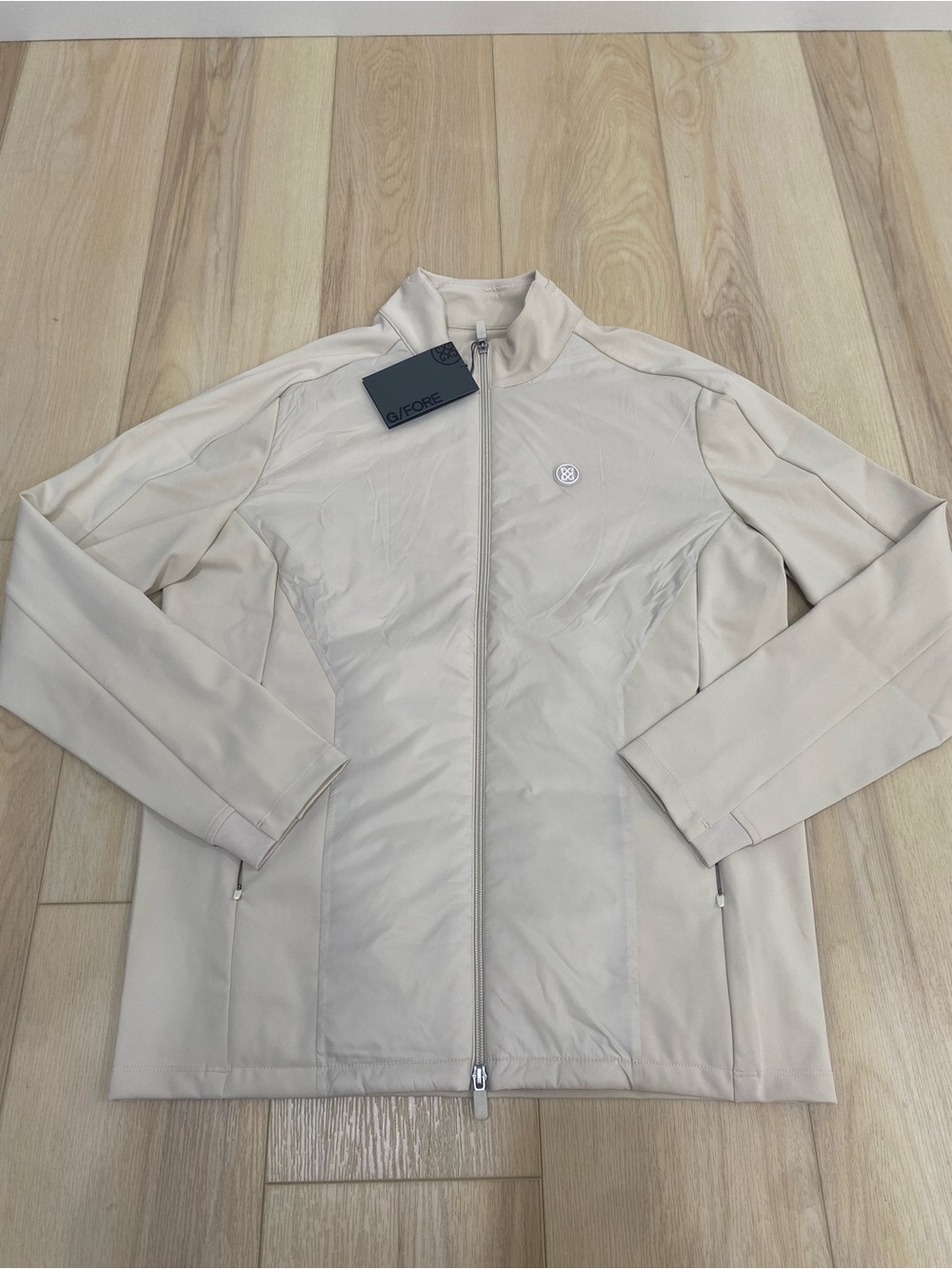 G Fore Mens Performer Nylon Jacket Sz M Stone Full Zip Performance Stretch NEW
